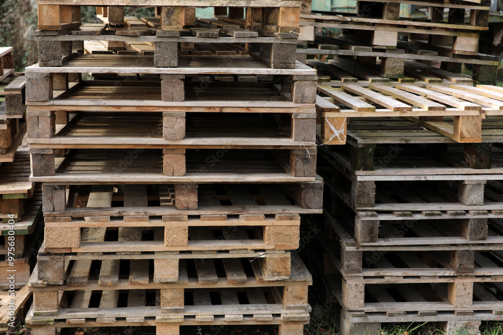 Wooden pallets Pallets stacked up Wooden pallets Pallets stacked up