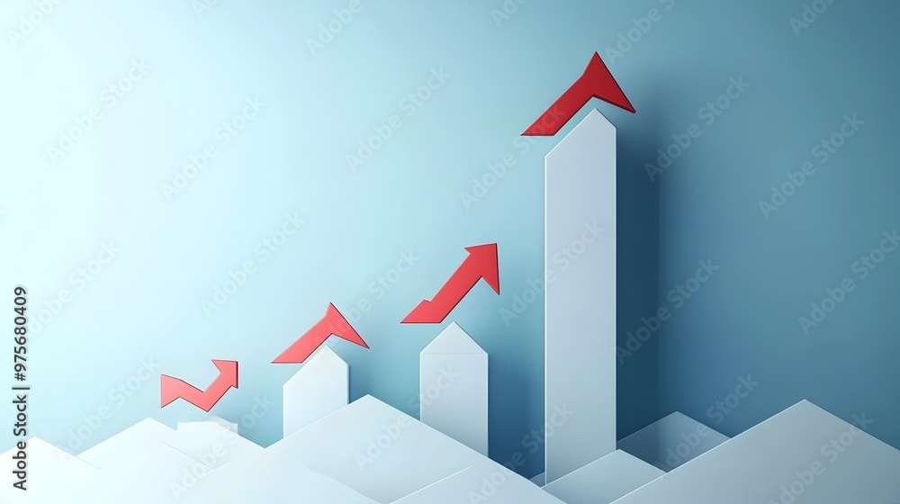 Upward Trend Chart Depicting Business Growth and Success Metrics Upward Trend Chart Depicting Business Growth and Success Metrics