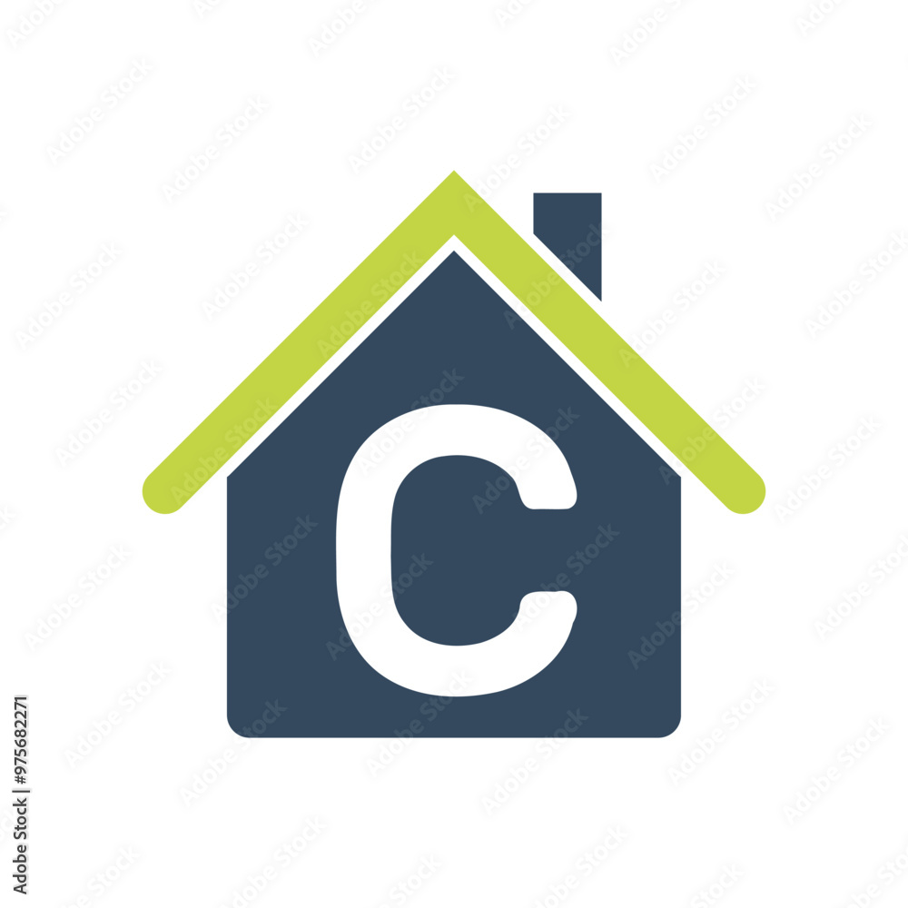 house energy efficiency rating, european union ecological class c, vector icon house energy efficiency rating, european union ecological class c, vector icon