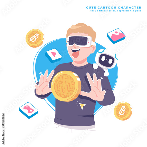 crypto currency concept illustration design