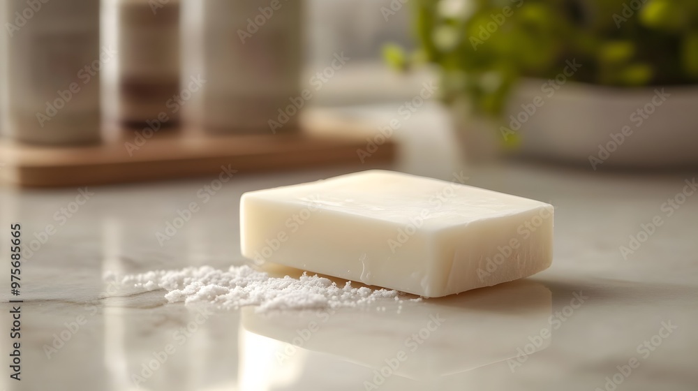 117. A classic white soap bar with a clean surface 117. A classic white soap bar with a clean surface