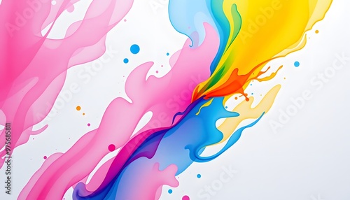 vibrant mix of colorful paint splashes creating a dynamic and energetic