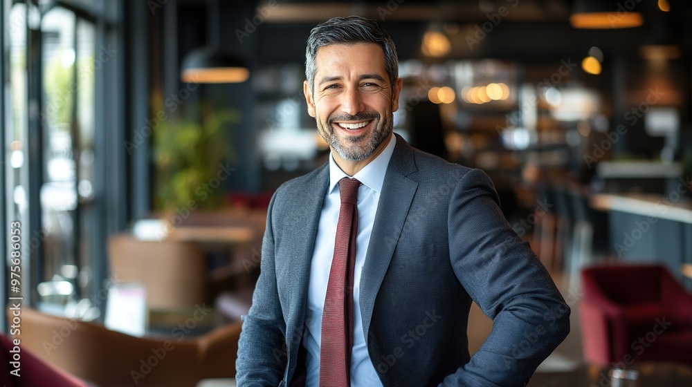 A professional HR manager, dressed in formal attire, smiling confidently while working in a modern corporate office A professional HR manager, dressed in formal attire, smiling confidently while working in a modern corporate office