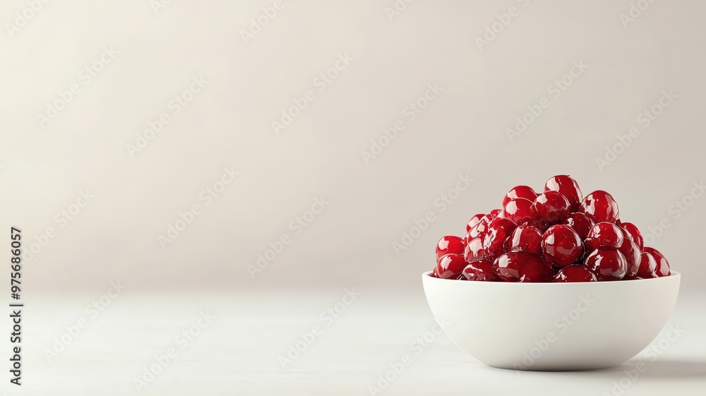 Cranberry sauce, in a festive bowl, 3D illustration, copy space for text, Cranberry sauce, in a festive bowl, 3D illustration, copy space for text,