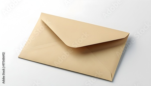 Elegant beige envelope against a pristine white backdrop