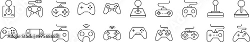Joystick Line Icon Collection. Editable Stroke. Minimalistic Linear Pictogram for Design of Cards, Apps, Banners, Posts