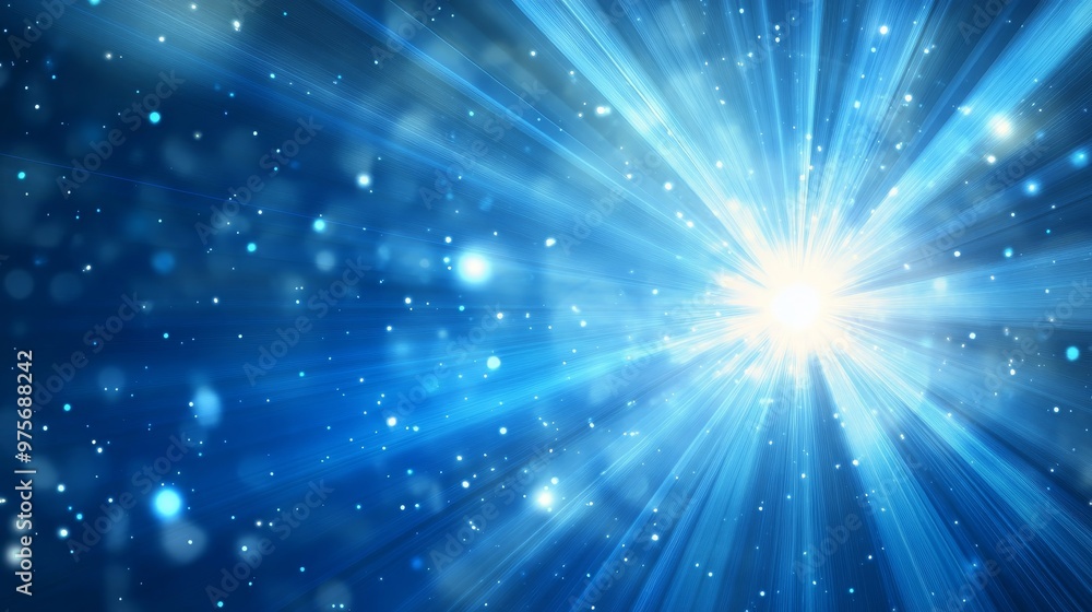 Radiant blue background with light rays evoking space exploration and futuristic technology energy Radiant blue background with light rays evoking space exploration and futuristic technology energy