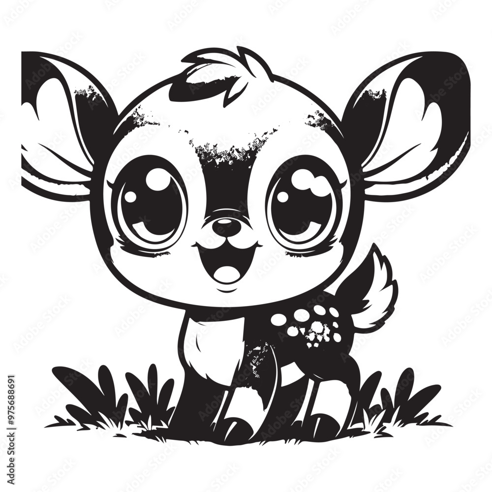 Fototapeta premium cute deer clipart vector design,awesome cute deer svg,high resolution printable cute deer artwork