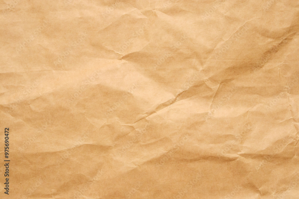 Obraz premium Abstract crumpled and creased recycle brown paper texture background