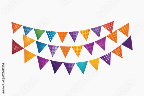 Colorful festive party bunting flags