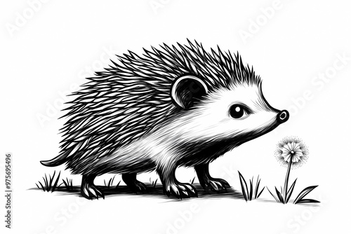 Cute hedgehog coloring page for kids, ideal for creative learning fun.