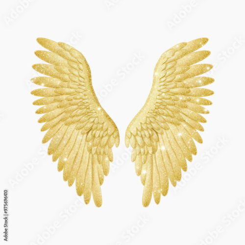 Golden glitter angel wings