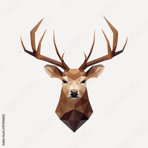 Geometric deer head art