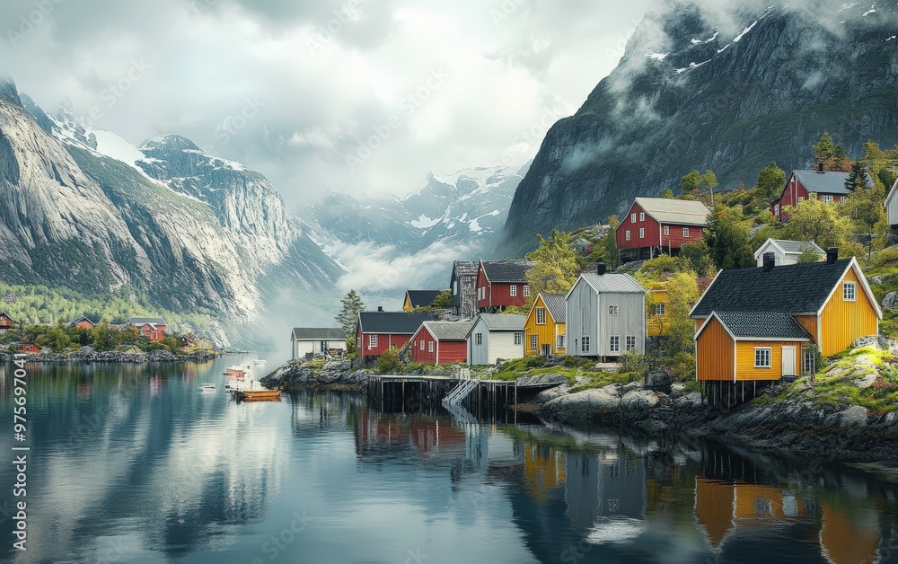 Fototapeta premium Norway professional advertising poster realistic instagram photo 