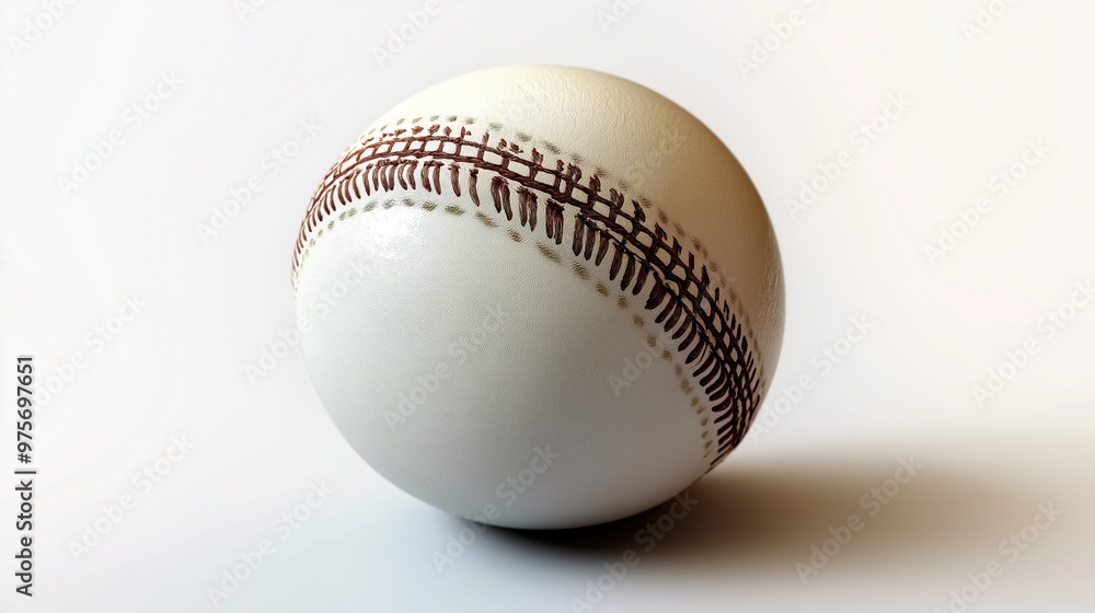 3D render of a white cricket ball on an isolated background 3D render of a white cricket ball on an isolated background
