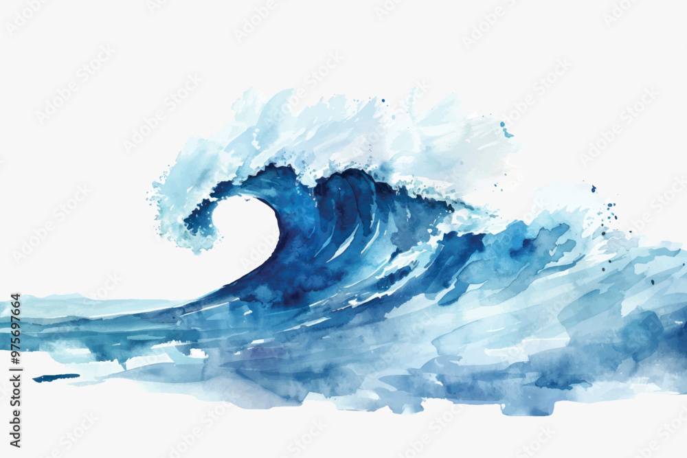 Vibrant watercolor ocean wave Vibrant watercolor ocean wave