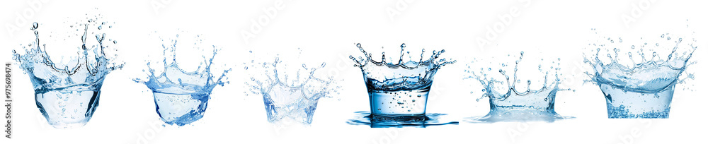 A dynamic series of water splash images showcasing various formations and movements. A dynamic series of water splash images showcasing various formations and movements.