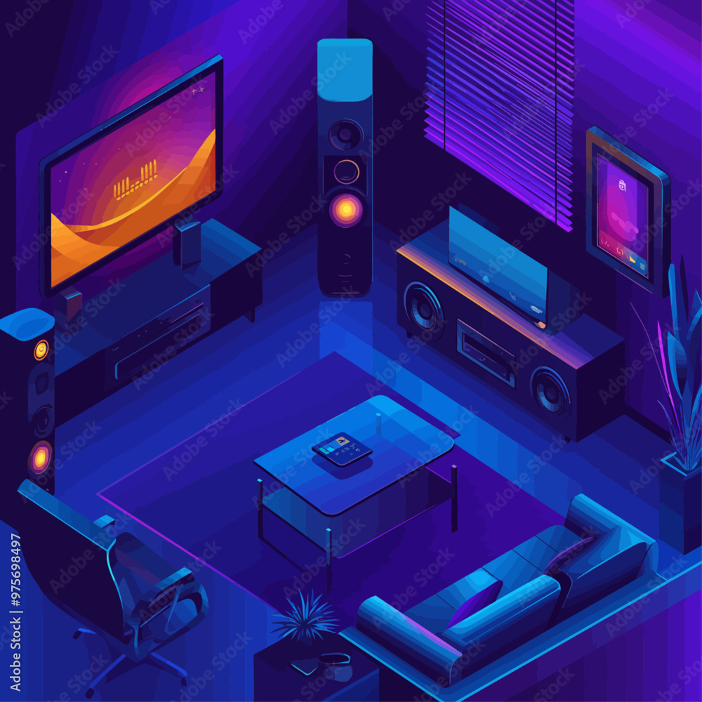 Isometric Home Theater with Voice Control Isometric Home Theater with Voice Control