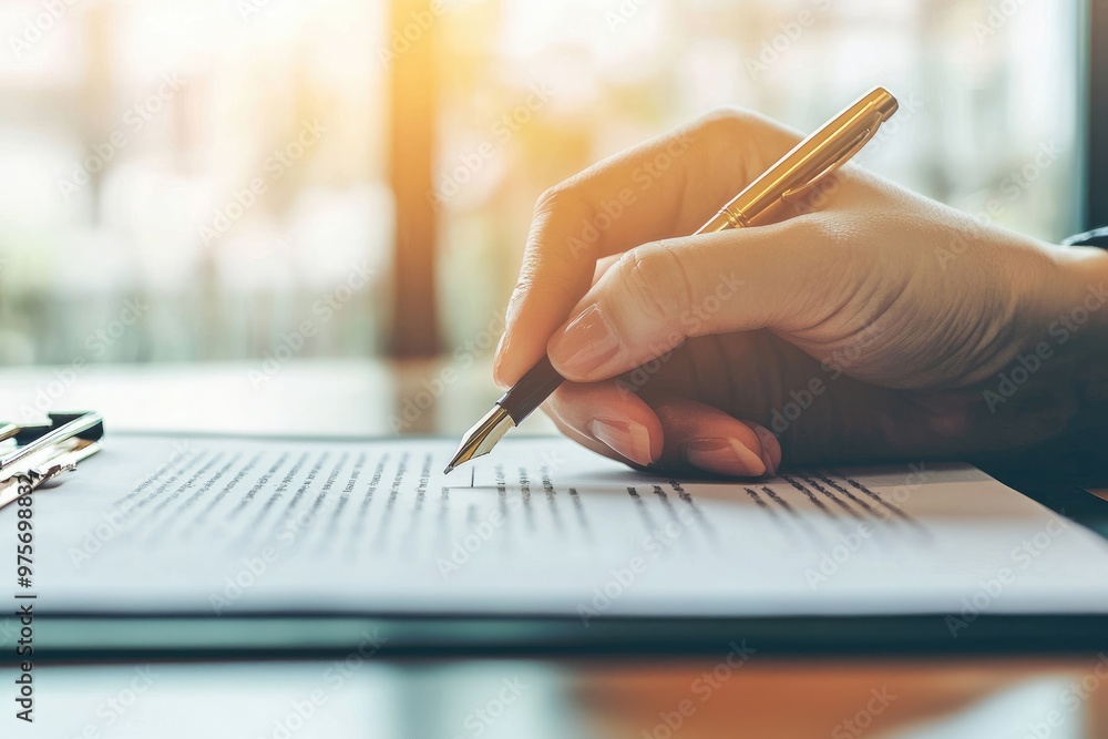 A person is writing with a pen on a piece of paper. The act of writing can be seen as a form of communication or expression A person is writing with a pen on a piece of paper. The act of writing can be seen as a form of communication or expression