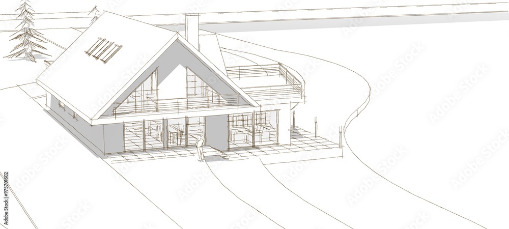 townhouse architectural sketch 3d illustration
townhouse architectural sketch 3d illustration