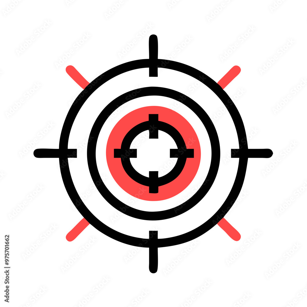 Target vector icon illustration in red and black for precision concept
Target vector icon illustration in red and black for precision concept