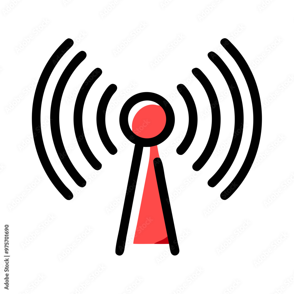 Wi-Fi signal vector icon illustration in red and black for connectivity concept
Wi-Fi signal vector icon illustration in red and black for connectivity concept