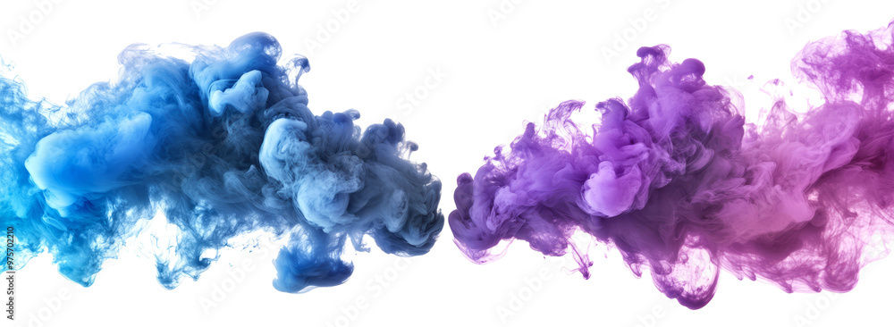 Blue and purple smoke merging isolated on transparent background. Blue and purple smoke merging isolated on transparent background.
