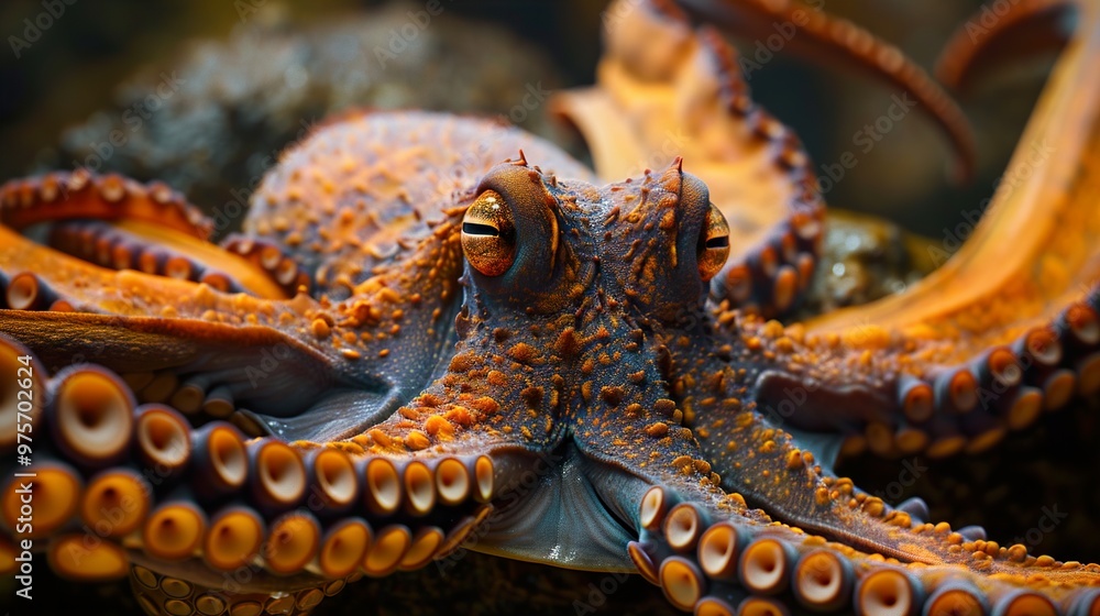 Close Up of an Octopus with Striking Eyes Close Up of an Octopus with Striking Eyes