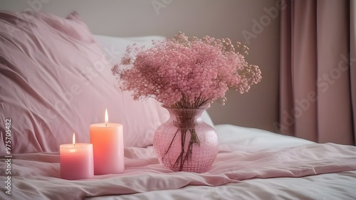 gypsophila on the bed