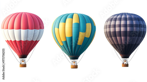 Colorful hot air balloons on display at a festival in the open sky during the afternoon