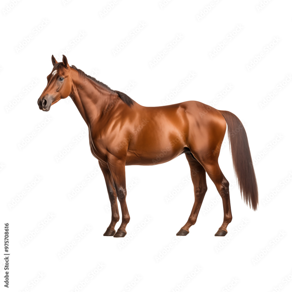 Obraz premium Sleek Chestnut Horse Standing Proudly On A Transparent Background