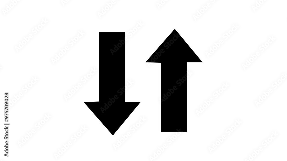 Up down directional black arrow animation. Arrow keys pointing up down with white screen. Social media scroll arrow animation buttons Up down directional black arrow animation. Arrow keys pointing up down with white screen. Social media scroll arrow animation buttons