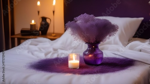 gypsophila on the bed