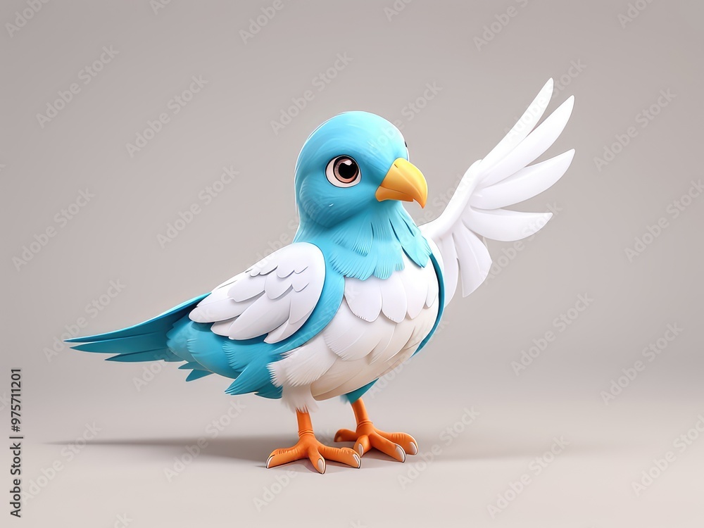 Fototapeta premium 3d bird on a white background
