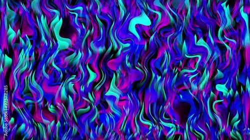 Dynamic fluid wave animation in neon blue and purple. Flowing movements create smoky, abstract, and psychedelic effects, ideal for energetic, futuristic, or digital-themed projects.
