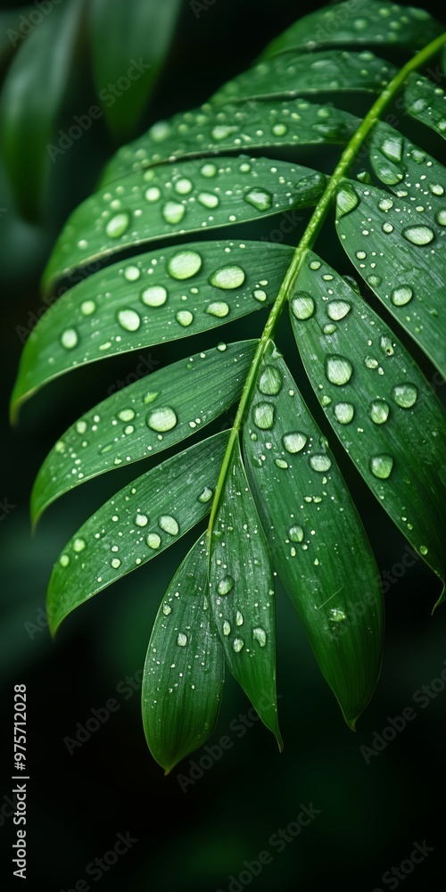 Close-up of a green leaf with water droplets, showcasing nature's beauty. Close-up of a green leaf with water droplets, showcasing nature's beauty.