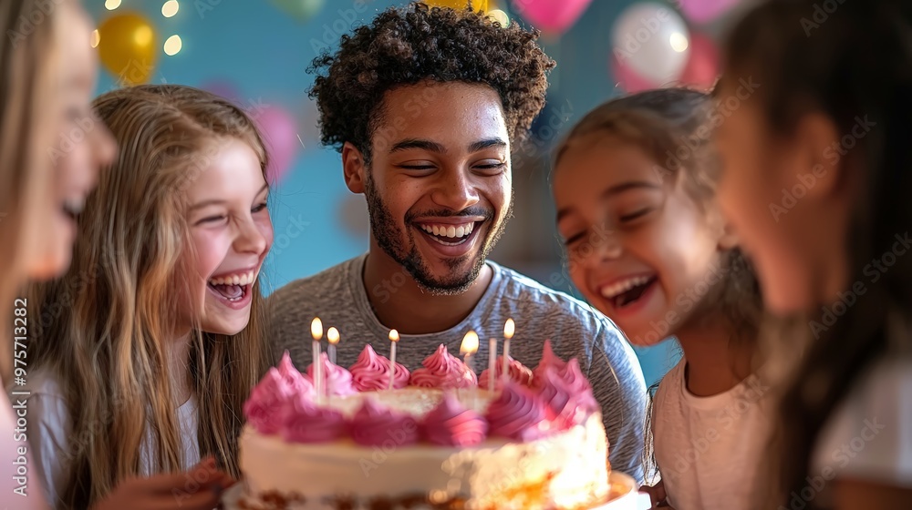 Group of students surprising teacher with a cake Group of students surprising teacher with a cake