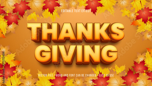 Editable text effect thanksgiving mock up
