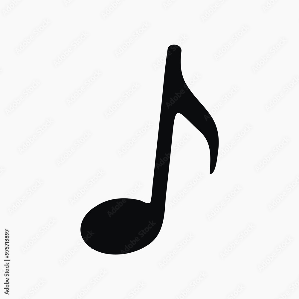 Musical note icon black silhouette Musical note icon black silhouette