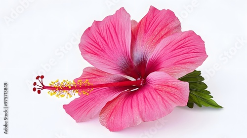 Pink Hibiscus Flower with White Background photo