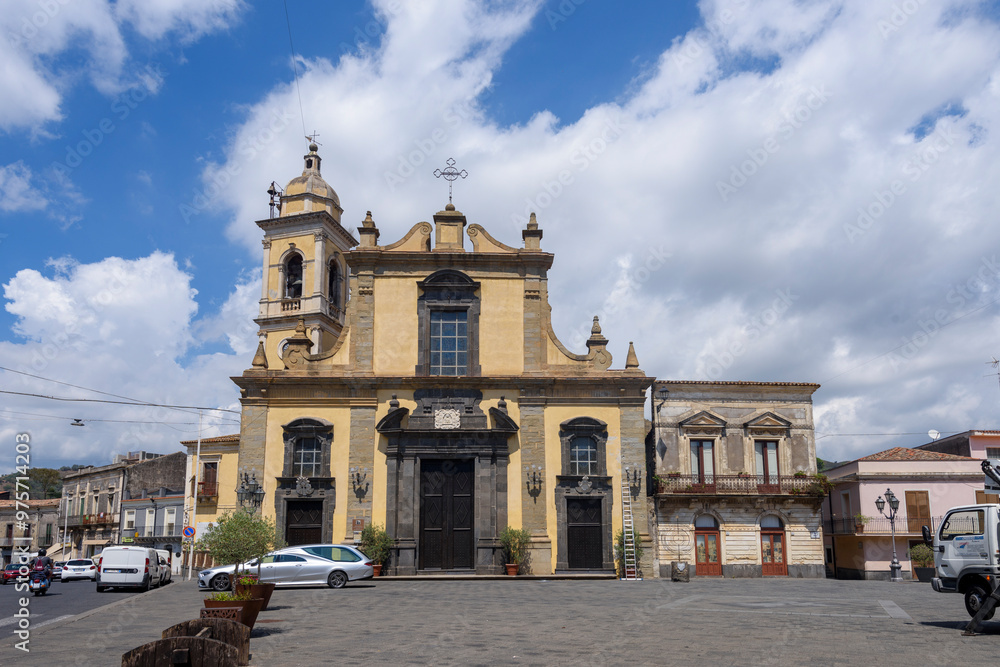 Fototapeta premium Church Santa Maria Della Grazie, Saint Maria of Grace, Linguaglossa, Linguagrossa, Sicily Italy