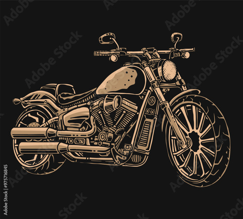 Cruiser Motorcycle, template vector illustration