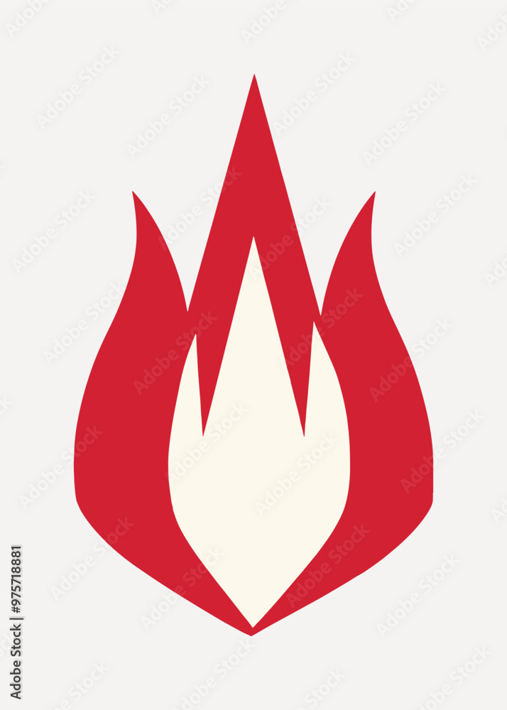 Red flame icon, abstract design Red flame icon, abstract design