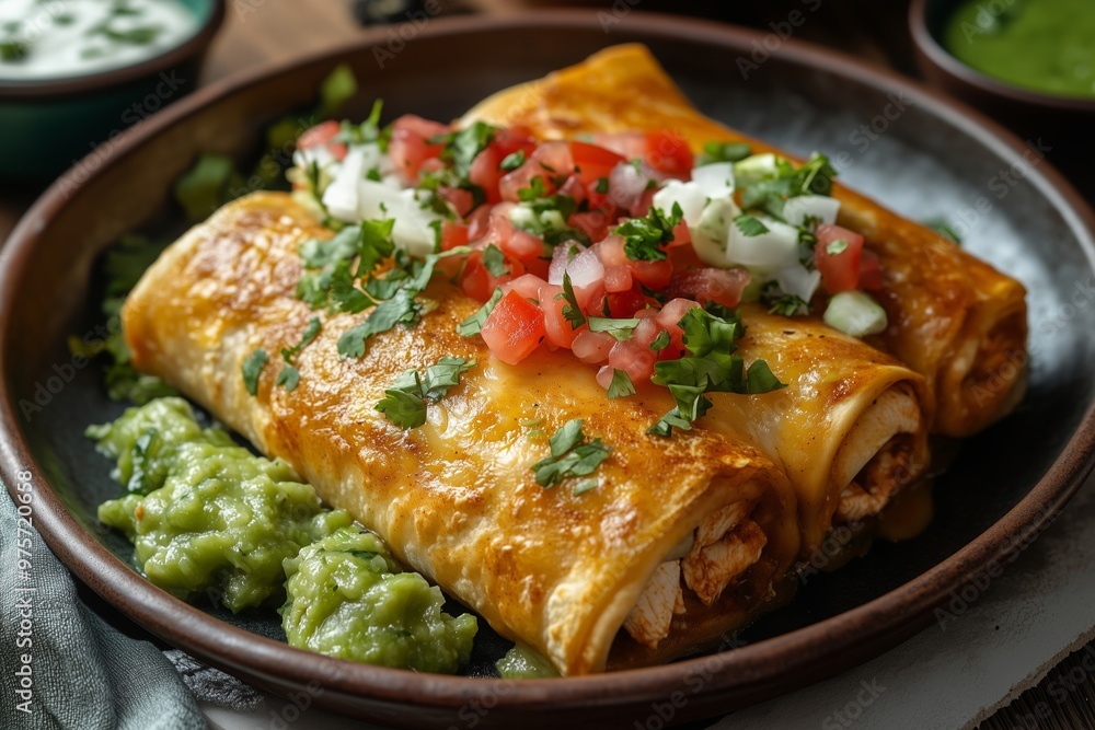 Cheesy Chicken Chimichangas with Fresh Pico de Gallo Cheesy Chicken Chimichangas with Fresh Pico de Gallo