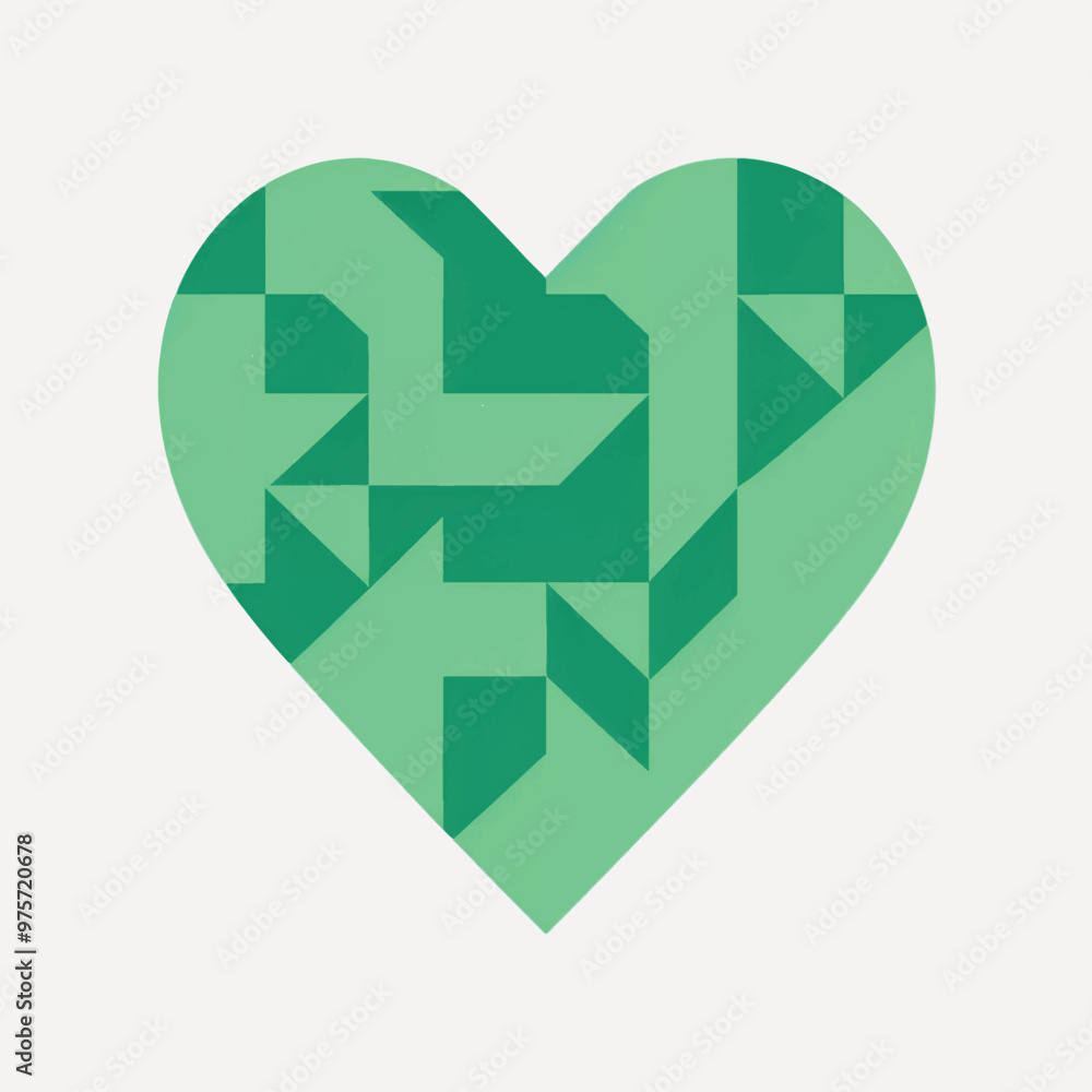 Geometric green heart design Geometric green heart design