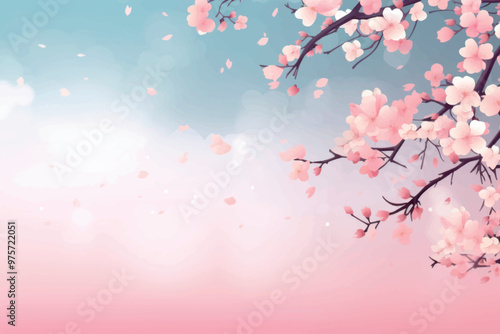 Serene cherry blossom background