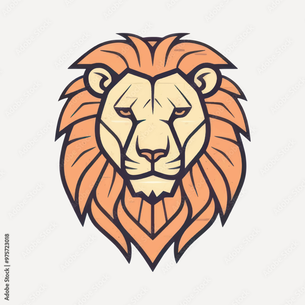 Fototapeta premium Bold lion head illustration