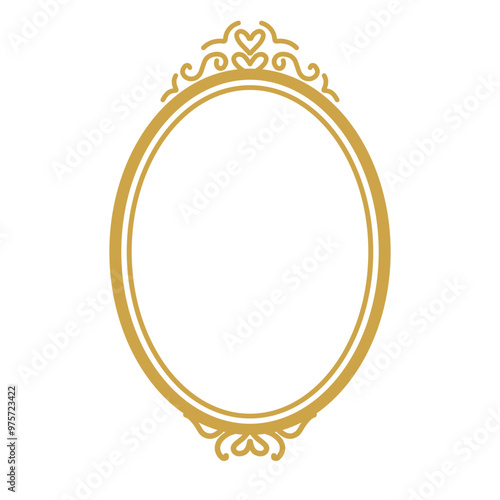 Golden mirror frame Illustration 