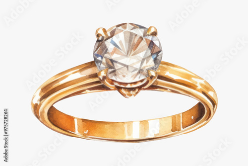 Elegant gold diamond engagement ring
