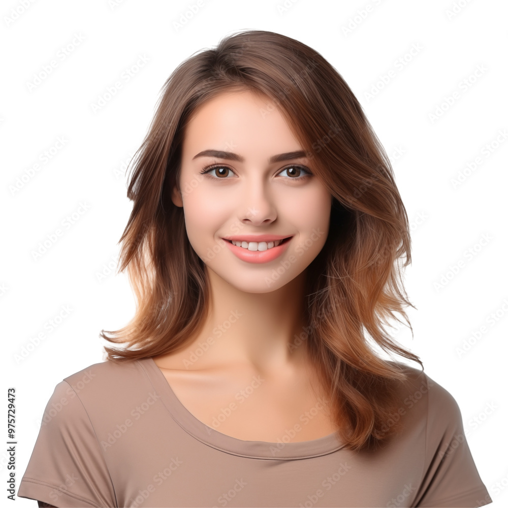 Portrait Of A Smiling Young Woman With Light Brown Hair And Natural Makeup Portrait Of A Smiling Young Woman With Light Brown Hair And Natural Makeup